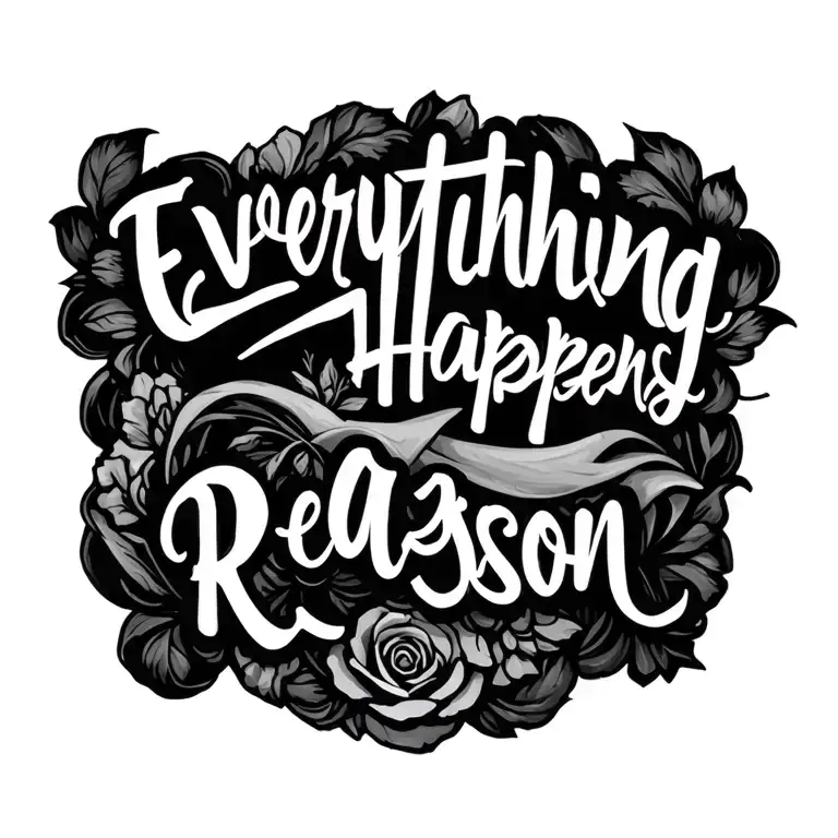 Everything Happens A Reason tattoo design idea