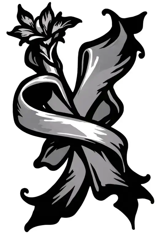 Cross With Ribbon laced tattoo design idea