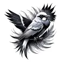 Feather And Birds tattoo design idea