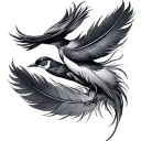 Feather And Birds tattoo design idea