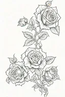 roses on vine thin long tattoo design idea