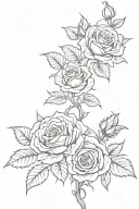 roses on vine thin long tattoo design idea