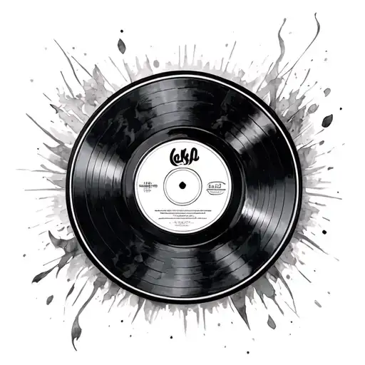 vinyl record tattoo design idea