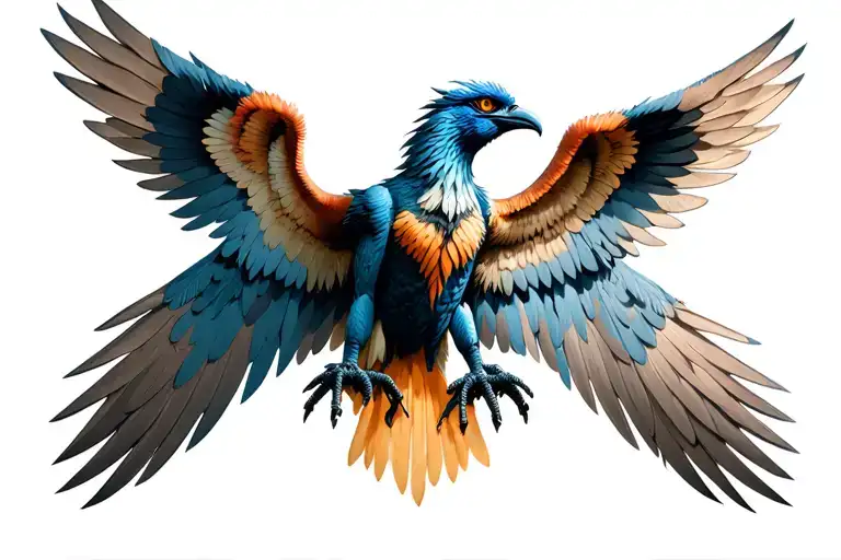 Garuda bird on my chest with big wings spread wide tattoo design idea