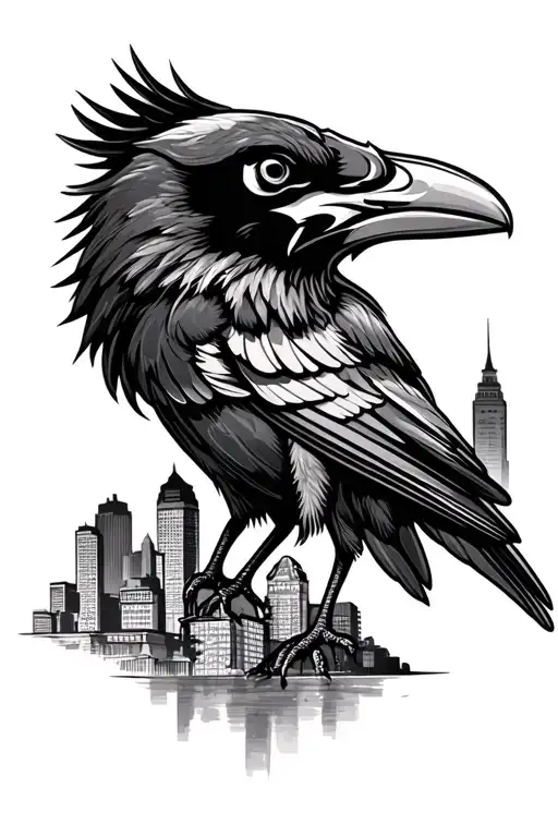maryland, ravens, baltimore, skyline tattoo design idea