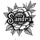 "Sandra" pubic tattoo tattoo design idea