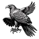 wedge tail eagle perched tattoo design idea