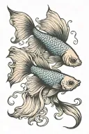betta fish long tail tattoo design idea