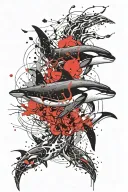 Poseidon orca whale tattoo design idea