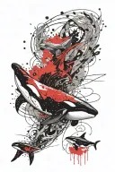 Poseidon orca whale tattoo design idea