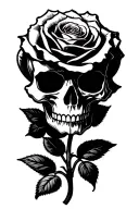 scull cartoon rose tattoo tattoo design idea