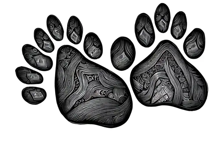 canine paw prints tattoo design idea