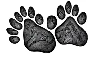 canine paw prints tattoo design idea