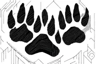 canine paw prints tattoo design idea