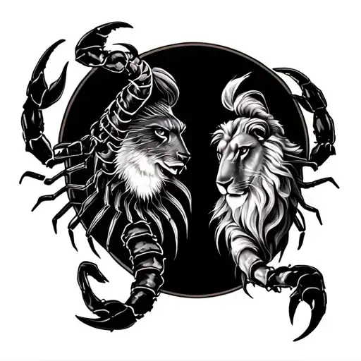 Libra Leo and Scorpio zodiac creative tattoo design idea