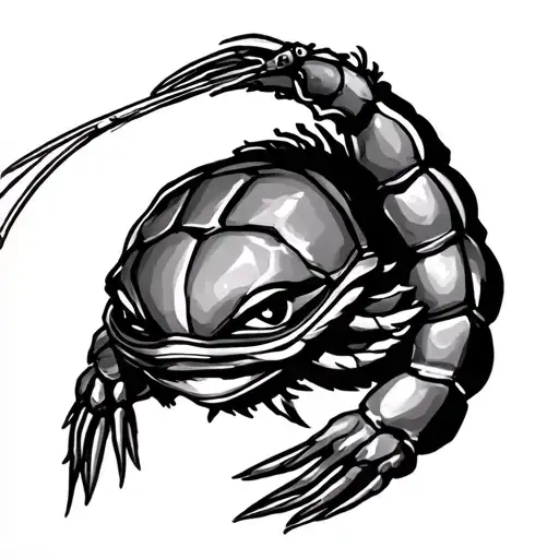 ninja turtle shrimp tattoo design idea