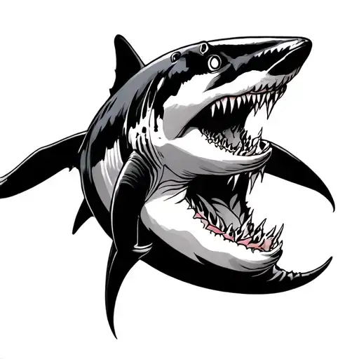 Japanese Shark tattoo design idea