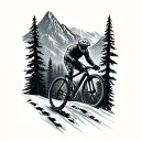 berge mtb wald tattoo design idea