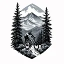 berge mtb wald tattoo design idea