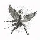 Icarus falling tattoo design idea
