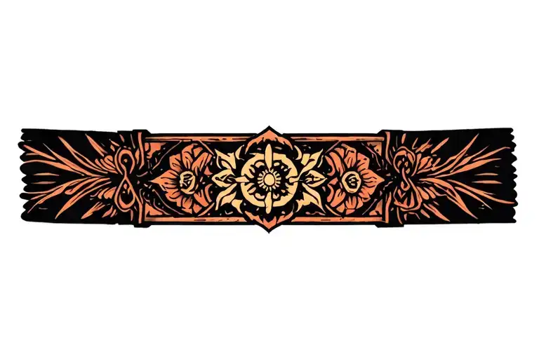 wrist band medieval, mystic, japanese, suprnatural, dark tattoo design idea