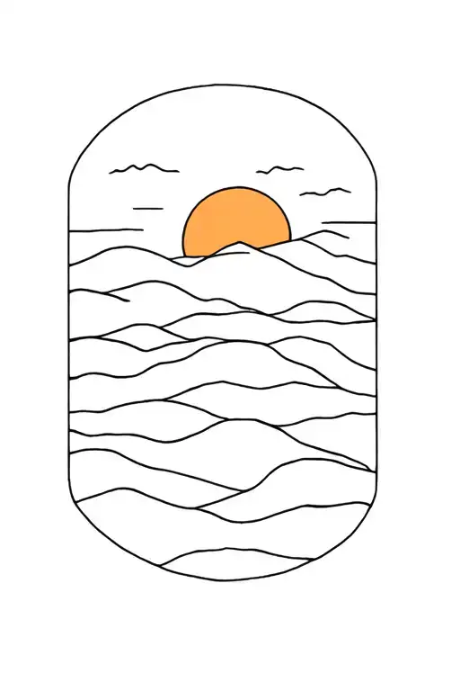 Nature with sun rising tattoo design idea