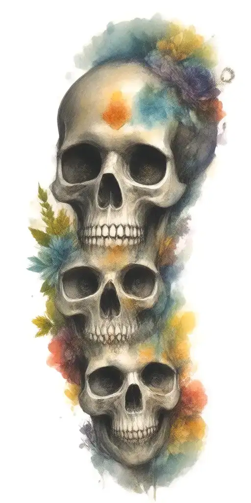 add galaxies to skull eye sockets tattoo design idea