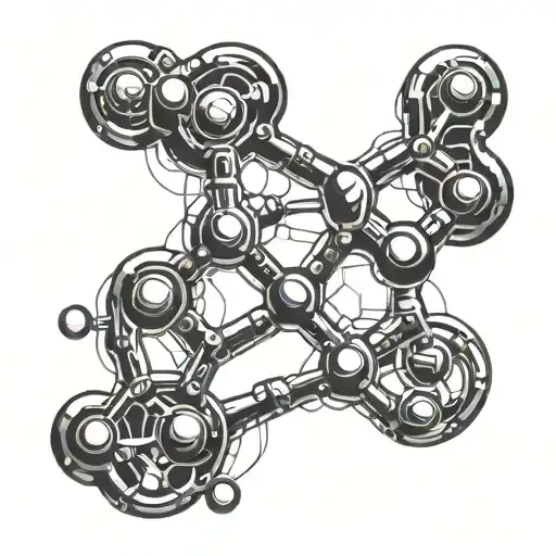 caffeine molecule intertwined tattoo design idea
