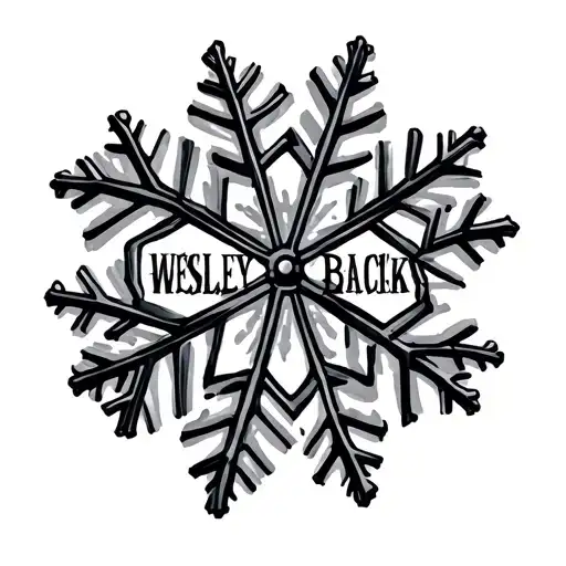 snowflake with name Wesley  tattoo design idea