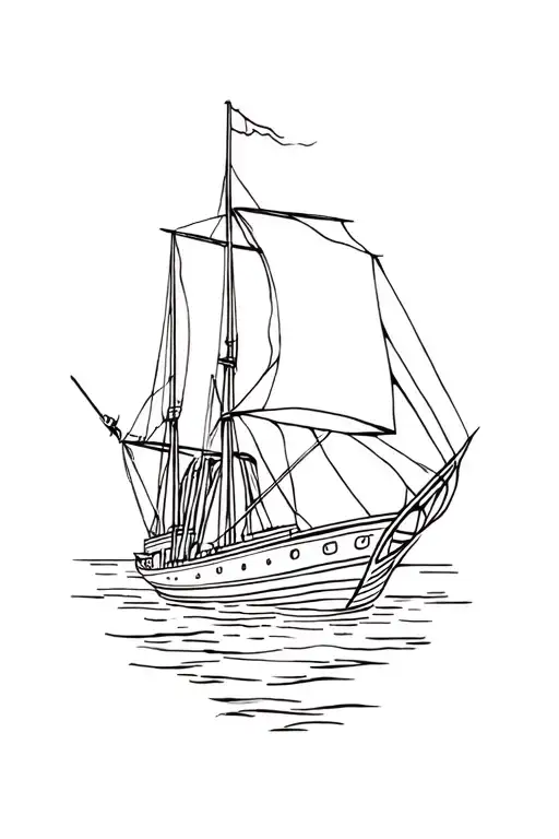 odysseus and ship tattoo design idea