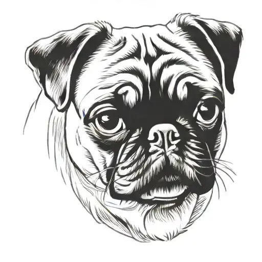 pug dog tattoo design idea