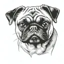 pug dog tattoo design idea