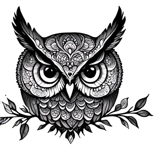 Owl Mandala tattoo design idea