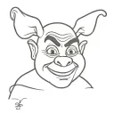 shrek ears outline with numbers 0808 tattoo design idea
