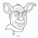shrek ears outline with numbers 0808 tattoo design idea