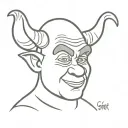 shrek ears outline with numbers 0808 tattoo design idea