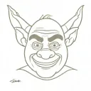 shrek ears outline with numbers 0808 tattoo design idea