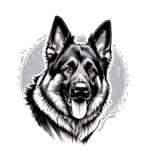 German Shepherd tattoo design idea