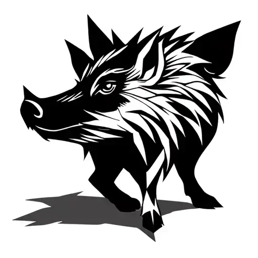 wild boar tattoo design idea