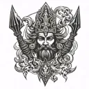 God shiv trident tattoo design idea