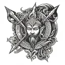 God shiv trident tattoo design idea