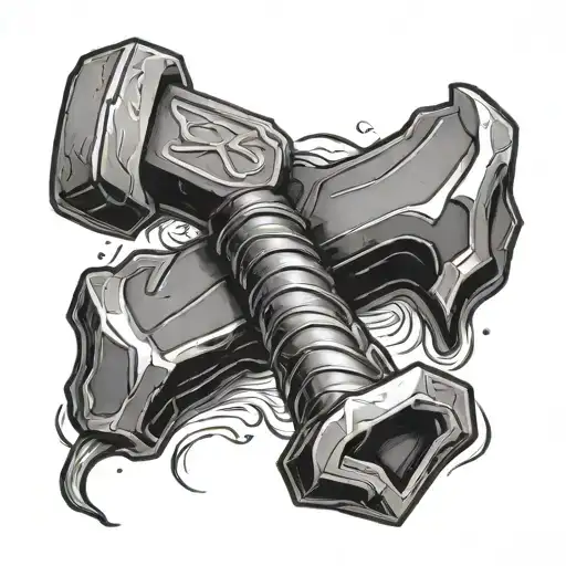thor hammer tattoo design idea