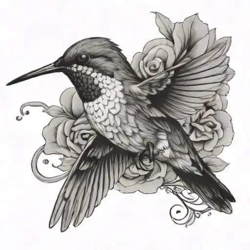 humming-bird tattoo design idea