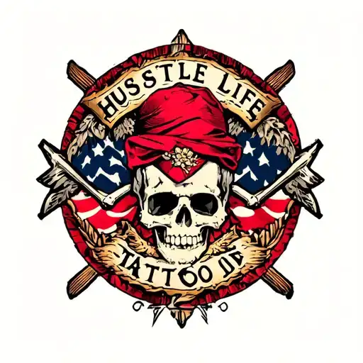 hustler life Cross tattoo design idea