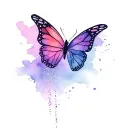 butterfly with glitter trail tattoo design idea