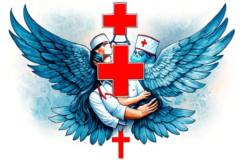Nurse and German Red Cross tattoo design idea