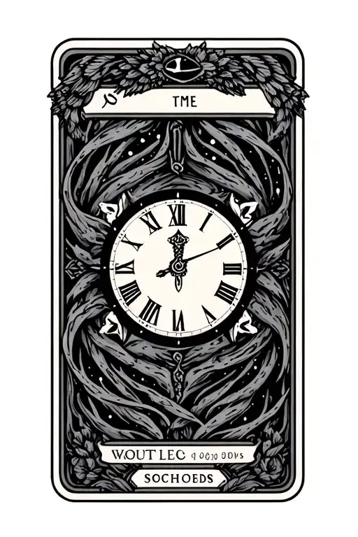 Tarot card featuring time tattoo design idea