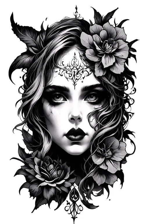 dark fantasy themed tattoo tattoo design idea