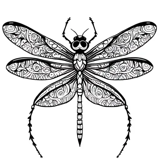 Mandala Dragonfly tattoo design idea