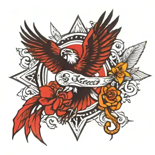 Haitian tattoo design inspired with animal and freedom tattoo design idea